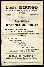 catalogue publicitaire Louis BERROT Lyon Articles de Cuisine.Librairie. couteaux