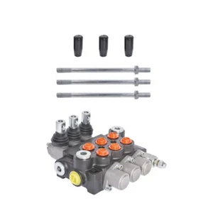 Válvula de control hidráulico de 3 carretes de doble acción 13 GPM 3600 PSI SAE puertos ¡Nuevo! - Imagen 1 de 17