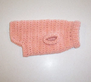 Hand Crochet Peach Dog Sweater for X-Small Pet - Picture 1 of 3