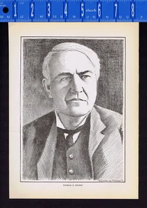 Thomas A. Edison by Walter Bailey -1919 Historical Print - Picture 1 of 1