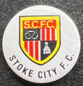 STOKE CITY F.C. SUPPORTER VINTAGE BUTTON PIN BADGE - Picture 1 of 3