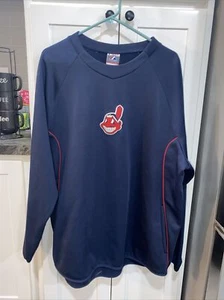 CLEVELAND INDIANER Sweatshirt XL/XG bestickt CHIEF WAHOO Logo MLB MAJESTIC VTG - Bild 1 von 4