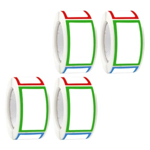 4 Rolls Adhesive Name Tags Colorful Rectangular Labels Stickers Pantry Labels - Picture 1 of 11