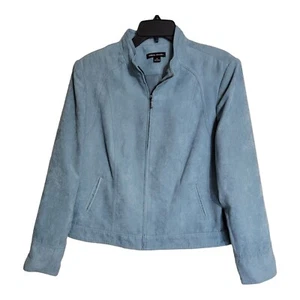 Tribal Studio Jacket Womens Size XL Teal Suede Moto Vacation Career Casual - Picture 1 of 11
