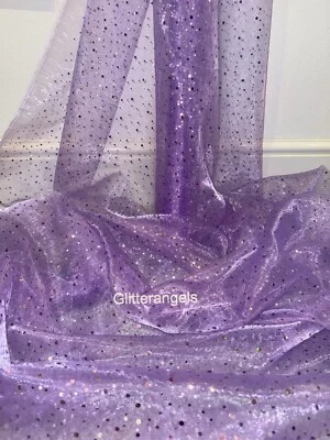 1 Meter Lilac Holographic Sequin Organza Fabric 58” wide Decoration Costumes - Image 1 of 4