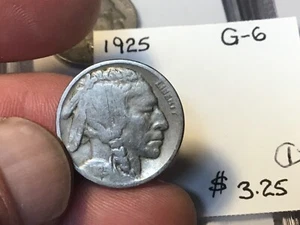 1925 Full Date US Nickel, 5 Cent, Buffalo Nickel, 1 Coin - Picture 1 of 4