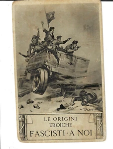 Italian Art Military Fascism 1937 Postcard MVSN Le Origini Eroiche Pisani Rare - Picture 1 of 2