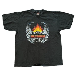 Harley Davidson Motorcycles Flames Riverside Black Tee Shirt sz. XL Extra Large - Picture 1 of 8