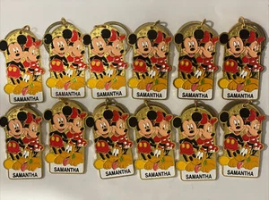 LOT OF 12 Disneyland Personalized Keychain Mickey Minnie Pluto for "SAMANTHA" - Picture 1 of 3