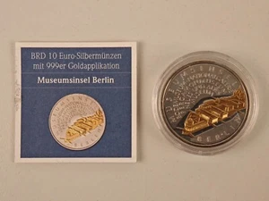 Deutschland 10 Euro 2002 Silber Museumsinsel Berlin PP mit Gold 0,999. A06 - Bild 1 von 2