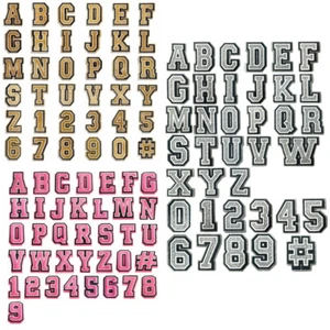 Letters and Numbers Alphabet Jibbitz Croc Shoe charms finish Black Gold Pink