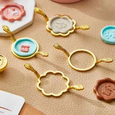 Soporte de molde de sello de cera diseño de flores redondas para embalaje de tarjetas hágalo usted mismo 1 pieza Foto 1 de 4