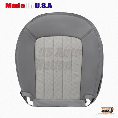 2002 2003 Mercury Mountaineer - Driver Bottom Perforated Leather Seat Cover Gray - Image 1 of 4