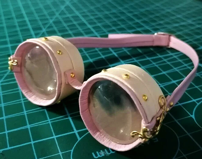 Óculos de proteção Dollmore 1/6 1/4 1/3 Blythe BJD punk acessórios branco e rosa AOD - Imagem 1 de 1