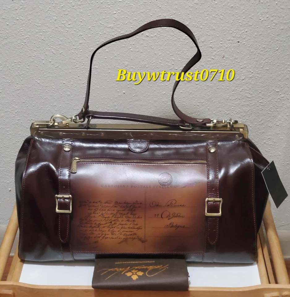 Patricia Nash Discovery Postcard Leather Chablis Travel XL Duffle Bag