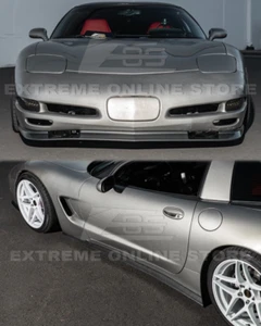 ZR1 Style Front Lip & Side Skirt For 97-04 Corvette C5 Hydro-Dipped Carbon Fiber - Picture 1 of 22
