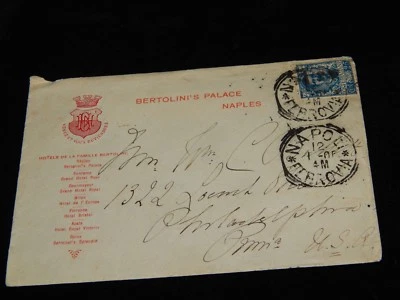 Cubierta de colección, NÁPOLES, ITALIA, 1906, Bertolini's Palace Hotel, a Filadelfia, PA Foto 1 de 4