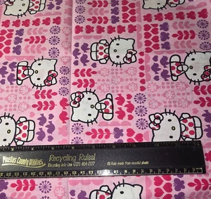 Hello Kitty Packed Butterfly Hearts Cotton Craft Sewing Fabric OOP VTG 34" - Picture 1 of 2