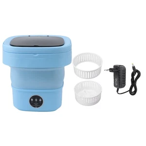 (Blue EU Plug)Small Folding Washing Machine TPE And PP 100‑240V Built In Dehy - Picture 1 of 23