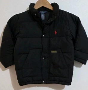 Polo Ralph Lauren Jacket Puffer Down Fill Winter Coat Black Boys Sz 3T Zip Up - Picture 1 of 6