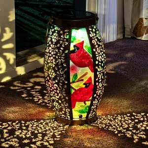 Grande lampada da tavolo cardinale lanterne solari da esterno in vetro e metallo con cavo... - Foto 1 di 8