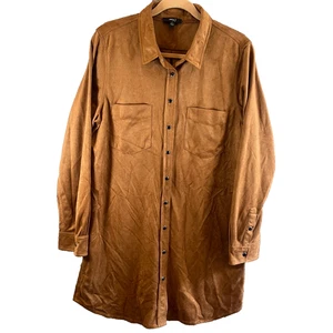 Very J Collection Camicia Giacca Ecopelle Scamosciata Donna Taglia L - Foto 1 di 13