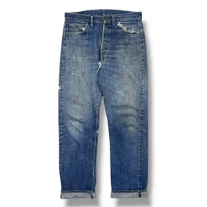 Vintage 60s Levis 501 Big E Selvedge Denim Jeans Herren 34x32 Faded Distressed - Bild 1 von 13