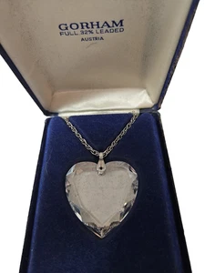 GORHAM Vintage Full 32% Leaded Clear Crystal Pendant Austria Necklace - Picture 1 of 4