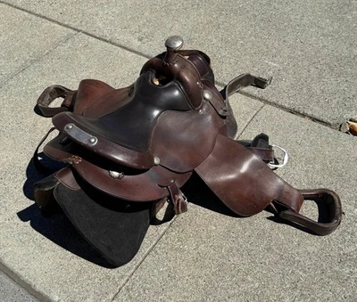 Circle Y Trail Saddle Western Dark Brown with Professionals Choice Cinch - Image 1 of 4