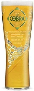 Cobra Bier Pint Glas - hohe Seide matt gefüttert neues Design Lager 380ml brandneu - Bild 1 von 4
