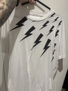 Neil Barrett Men’s Thunderbolt T-shirt Size L - Picture 1 of 4