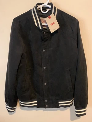 Levi's Men's Faux Suede Varsity Jacket Black Size S  Runs Large  $128 #594890000 - Image 1 of 4