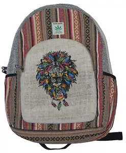 Handmade Pure Himalayan Hemp Backpack Travel Hippie Hemp School Laptop Bag - Picture 1 of 10