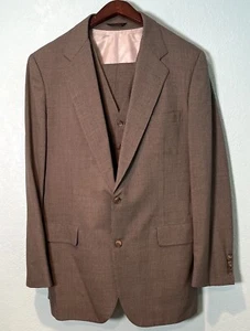 Gilet pantalon costume vintage Southwick sur mesure 3 pièces 44L 36x32 100% laine USA Trad - Photo 1/23