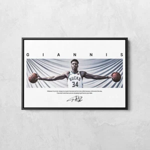 Giannis Antetokounmpo Poster, Milwaukee Bucks Fan Geschenk, Basketball Wandbild - Bild 1 von 8