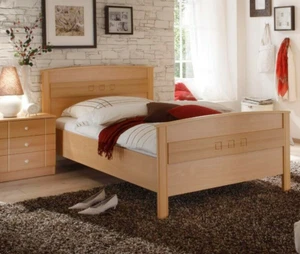 Komfortbett höhenverstellbar Buche 100x200 Seniorenbett Holzbett Einzelbett NEU - Bild 1 von 1