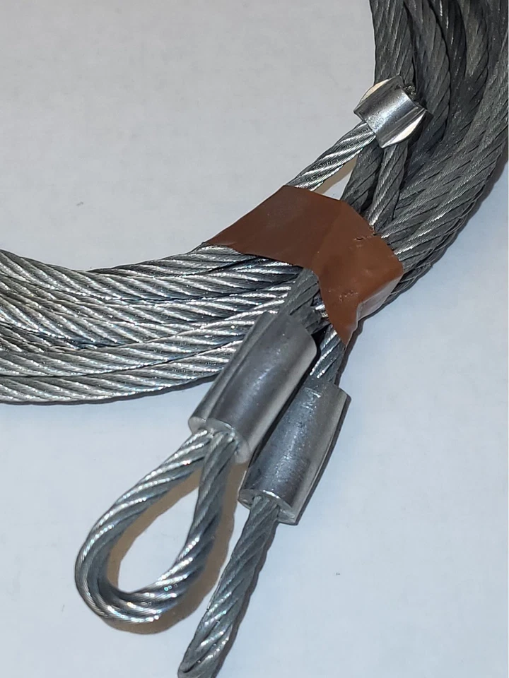 一对3/16英寸电缆适用于14英尺车库门扭力弹簧高品质7X19 — 第 1/1 张图片