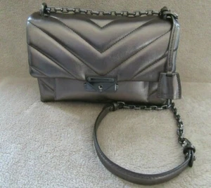 Bolso bandolera de cuero metálico acolchado MICHAEL KORS 30H9UOEL6K Cece nuevo con etiquetas - Imagen 1 de 10