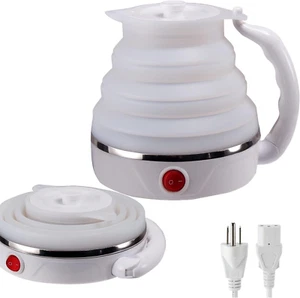 Travel Kettle Collapsible Electric Kettle Dual Voltage 600ml Food Grade Silicone - Picture 1 of 12