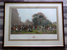 The Meet at Badminton, 1847, engraved by William Graves Hand Colored with COA