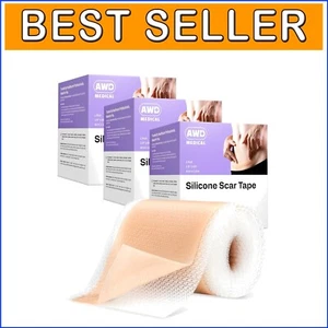 Pain-Free Silicone Scar Treatment Tape - Ideal for Surgical & Acne Scars, 3 Pack - Picture 1 of 10