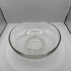 Vintage schwere Klarglas Schüssel 10" Salat/Stanze/Chips Starburst Muster Boden - Bild 1 von 3