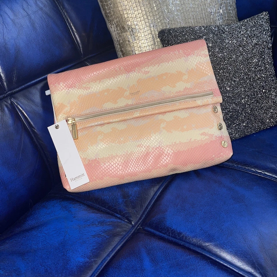 Hammitt VIP Snake Embossed Leather Crossbody Bag Pink Himalayan