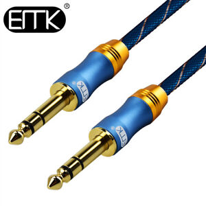 EMK Guitar Cable Jack 6.35 mm Audio Instrument Cable TRS Stereo Bass Cable