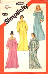 Simplicity 6223 ~ Miss Robe-Ankle Length Front Zippered Robe-Long Sleeves 10-12 - Picture 1 of 7
