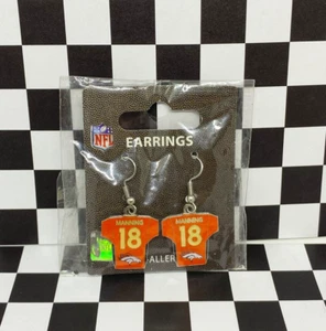 NFL Aminco Denver Broncos Peyton Manning #18 Orange Jersey Dangle Earrings - Picture 1 of 3