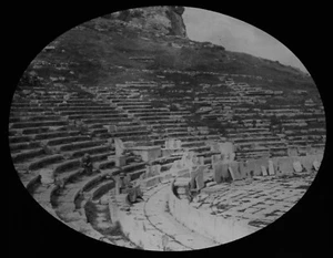 ANTIQUE Magic Lantern Slide GREEK THEATRE RUINS AT ATHENS C1912 PHOTO GREECE - Picture 1 of 2