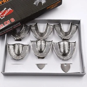 Bandejas de impresión metálicas autoclavables dentales de ACERO INOXIDABLE S/M/L superior/inferior - Imagen 1 de 12