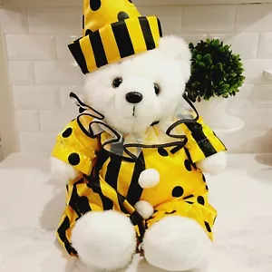 VINTAGE 1980s Commonwealth John Wanamaker White Rudi Teddy Bear Outfit and Hat - Picture 1 of 12
