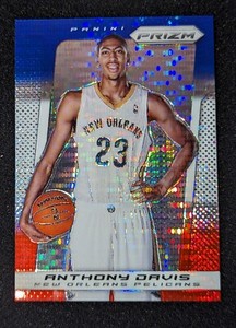 2013-14 Panini Prizm Blue White & Red Pulsar Prizms Anthony Davis #3